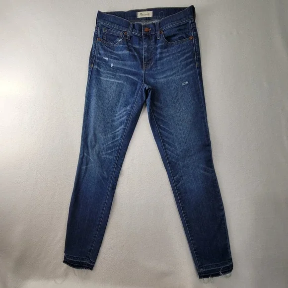 Madewell 9" High Riser Skinny Skinny Jeans Womens Size 27 Blue Stretch Denim - Picture 1 of 16